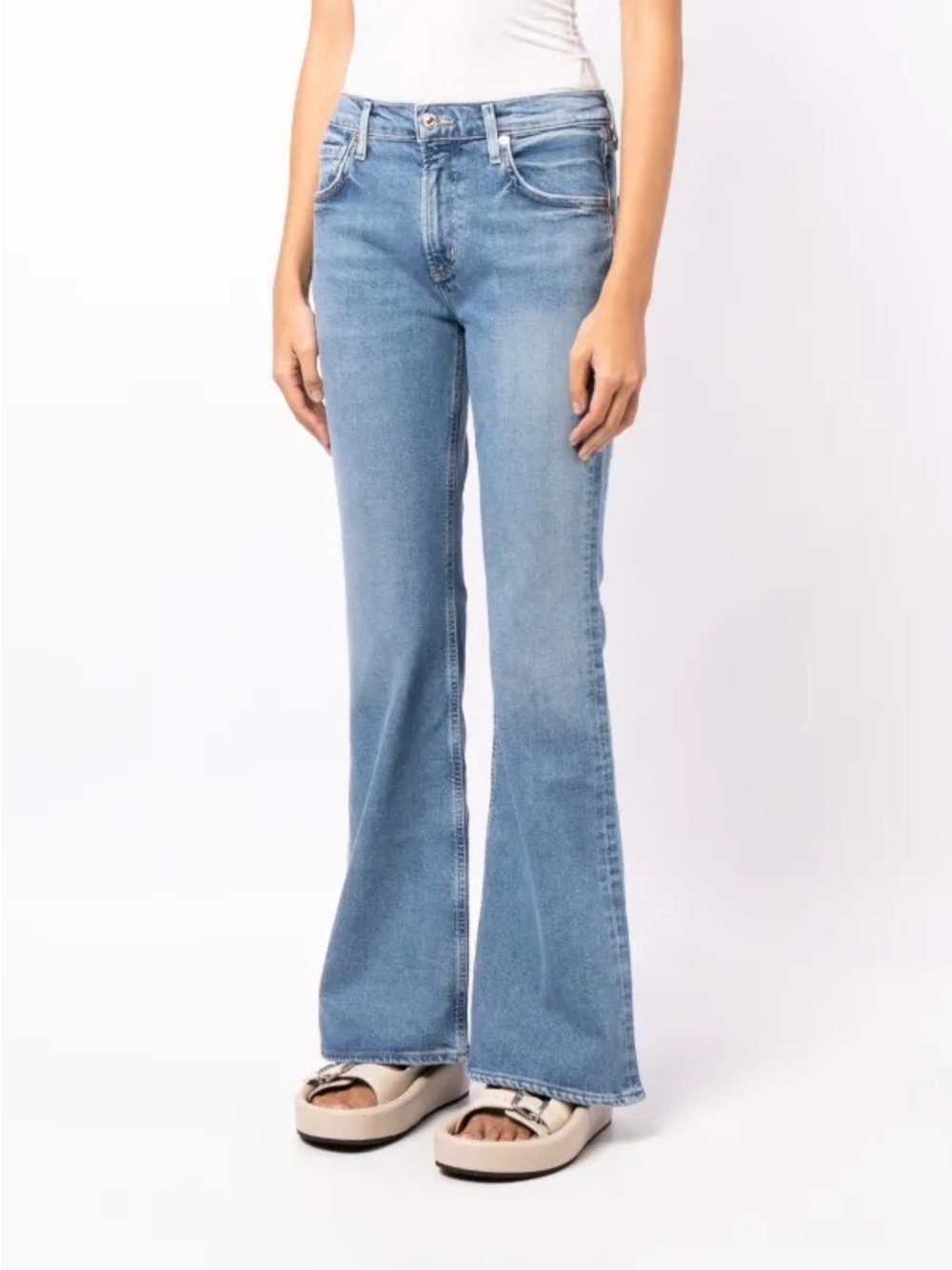 Citizens of Humanity Isola Mid-Rise Flared Jeans in Steel Blue